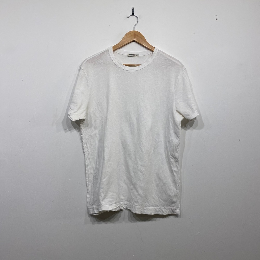 Buck Mason Slub Classic Tee White Cotton Short Sleeve T-Shirt Made in USA Mens S